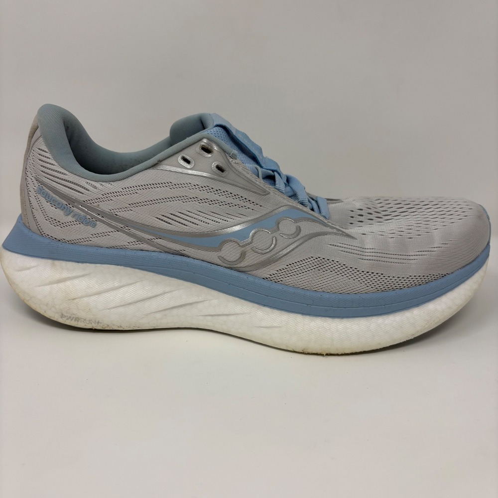 Saucony Ride 18 Women's Size 9.5 Grey Light Blue Running Shoes (S11000-105)